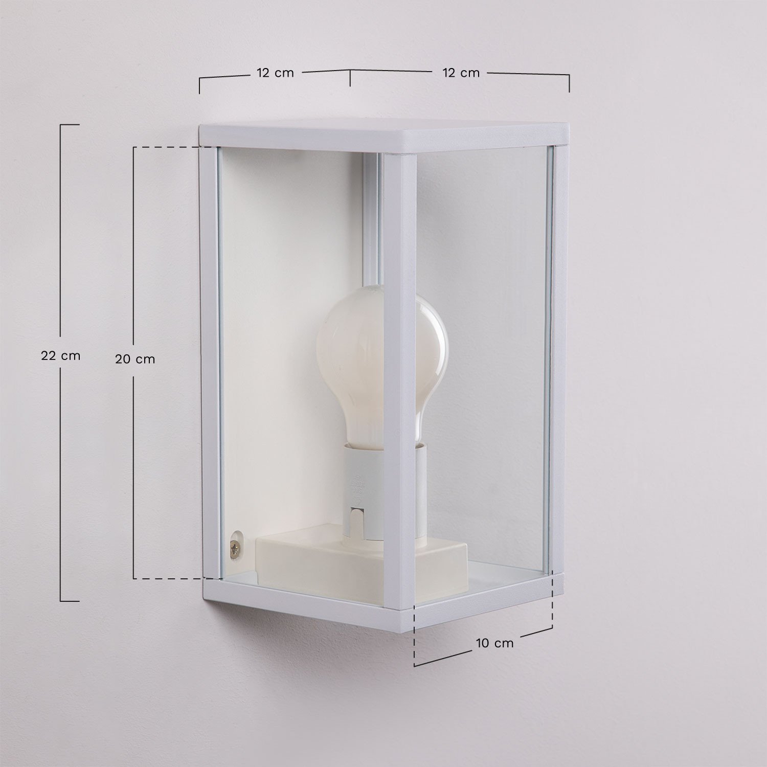 Außenwandleuchte aus Aluminium und Glas Delha, MAßE