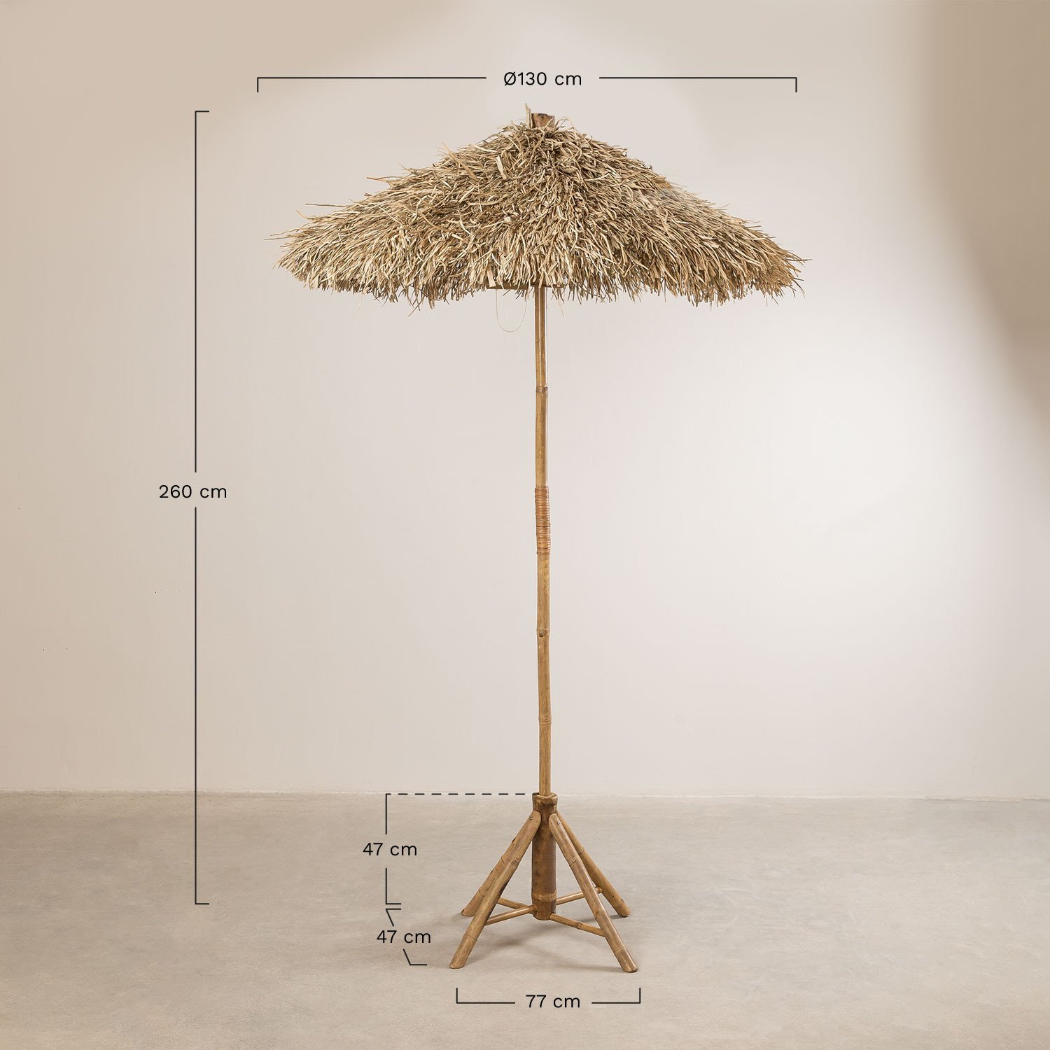 Sonnenschirm aus Bambus (Ø130 cm) Quinn SKLUM