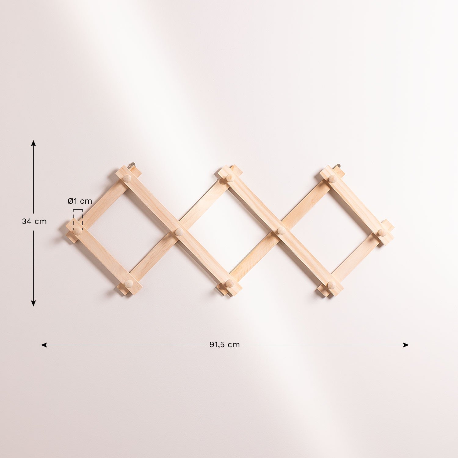 Wandgarderobe aus Holz Ixi, MAßE