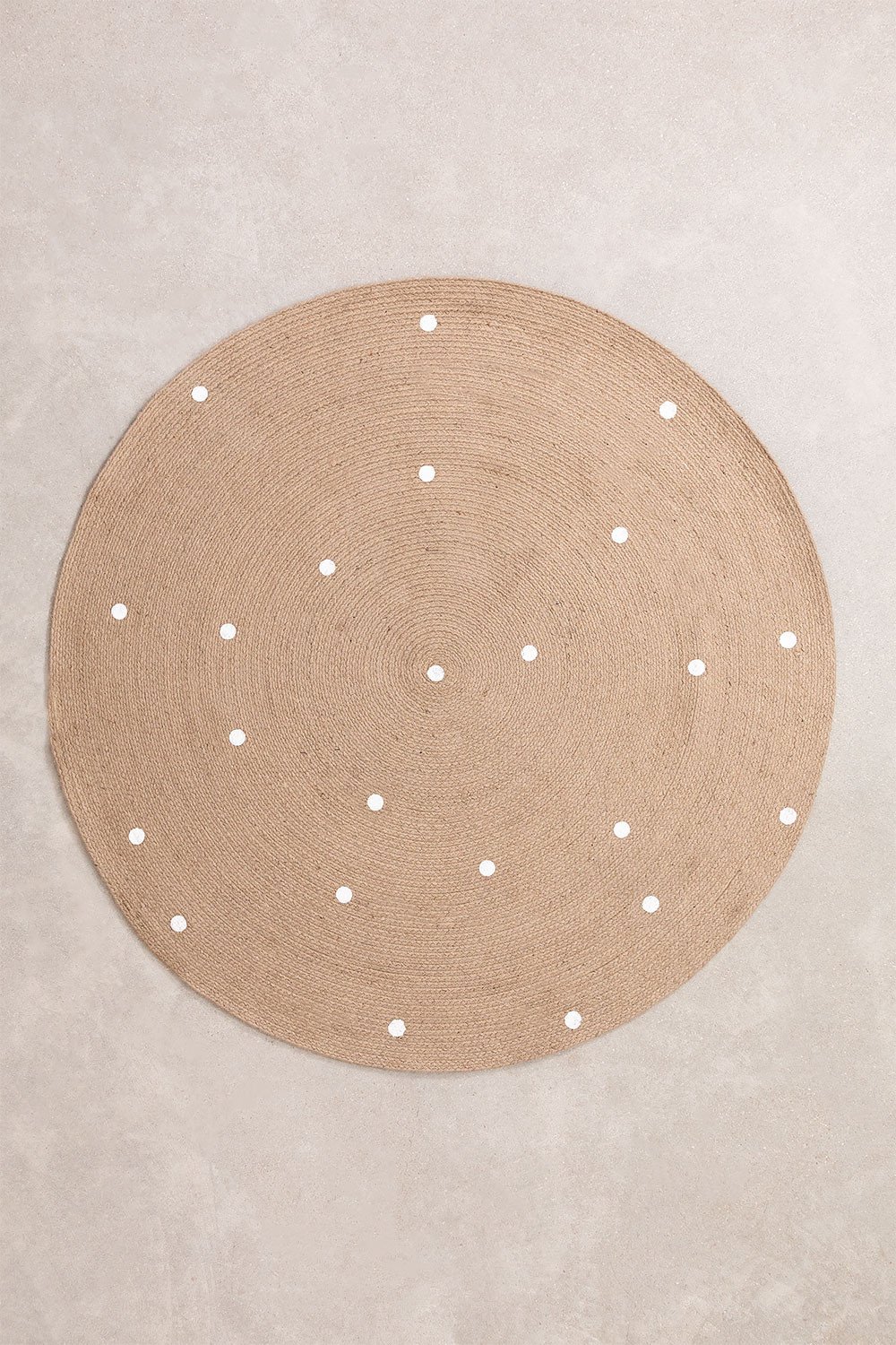 Runder Teppich aus natürlicher Jute (Ø150 cm) Naroh, Galeriebild 1