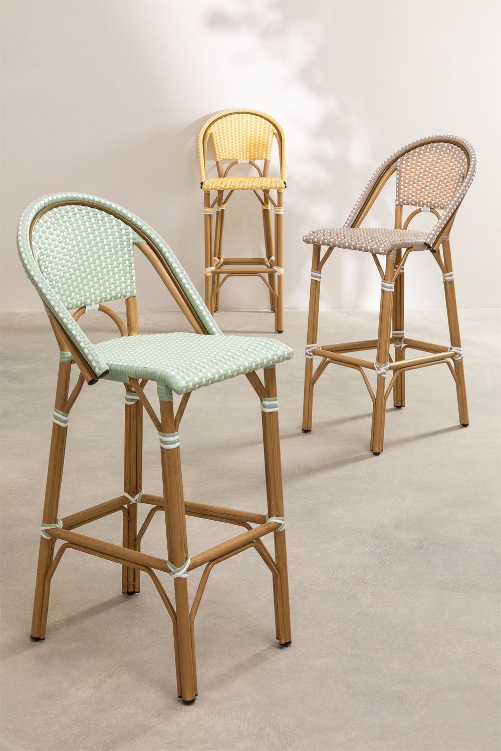 Hoher Gartenhocker mit Rückenlehne (76 cm) Alisa Bistro, Galeriebild 6