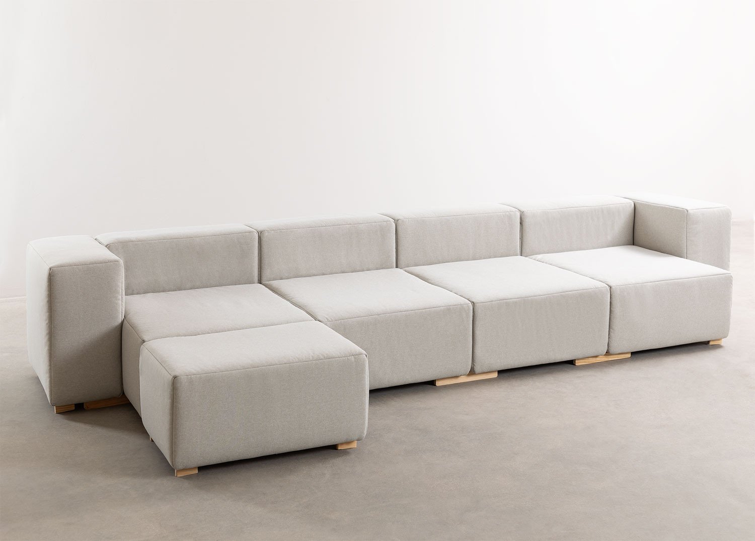 5-teiliges modulares Chaiselongue Sofa mit 2 Armlehnen Robert, Galeriebild 1