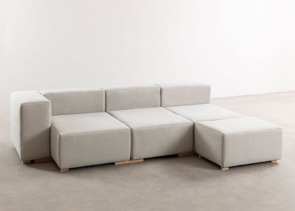 Vierteiliges modulares Chaiselongue Sofa mit einer Armlehne Robert