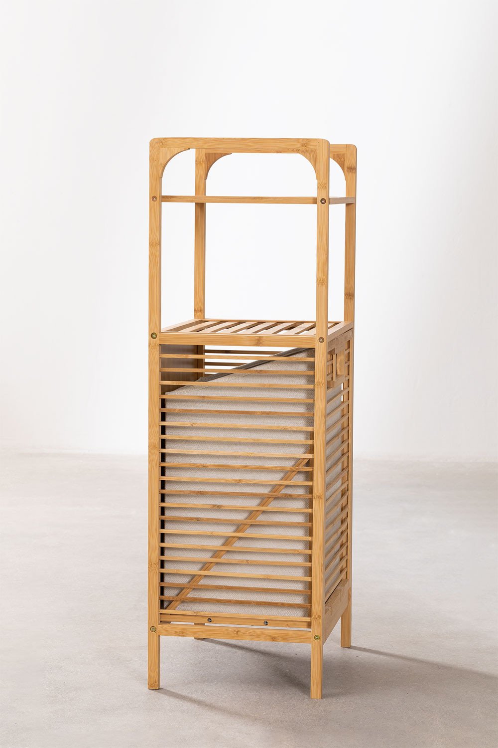 Lauren Bambus-Wäschekorb mit Ablage           , Galeriebild 5