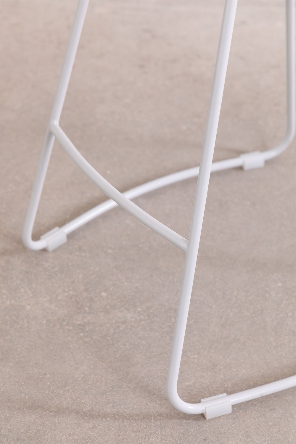 Barhocker 65 cm aus weißem Stahl und Ulmenholz Neicol, Galeriebild 7