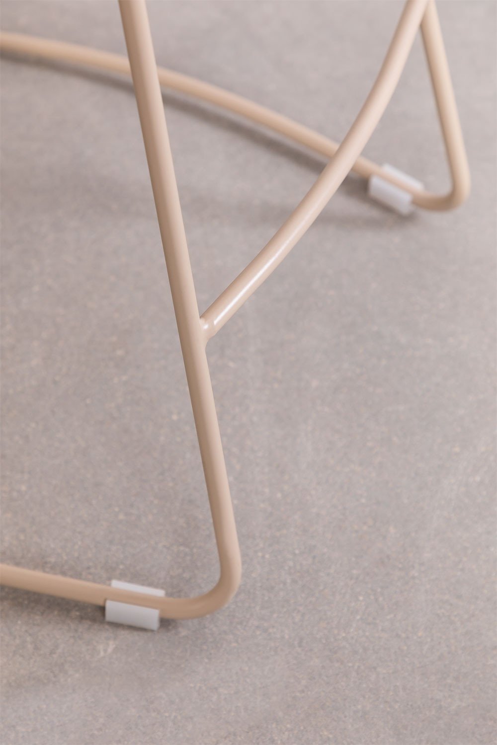 Barhocker 65 cm Stahl Leinenbeige Ulmenholz Neicol, Galeriebild 6