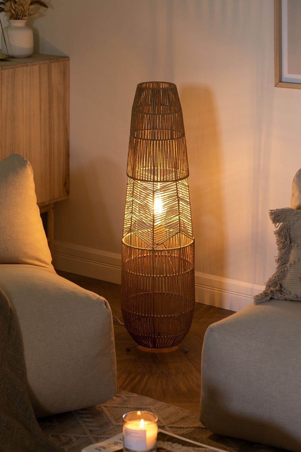 Stehlampe aus geflochtenem Papier Menak , Galeriebild 2