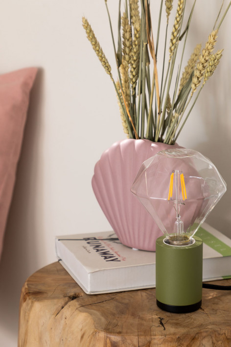 SKLUM Suri Tischlampe Aus Glas – Elegante Designleuchte, Ø16 Cm, Höhe 19,5 Cm, Für E14 Birne