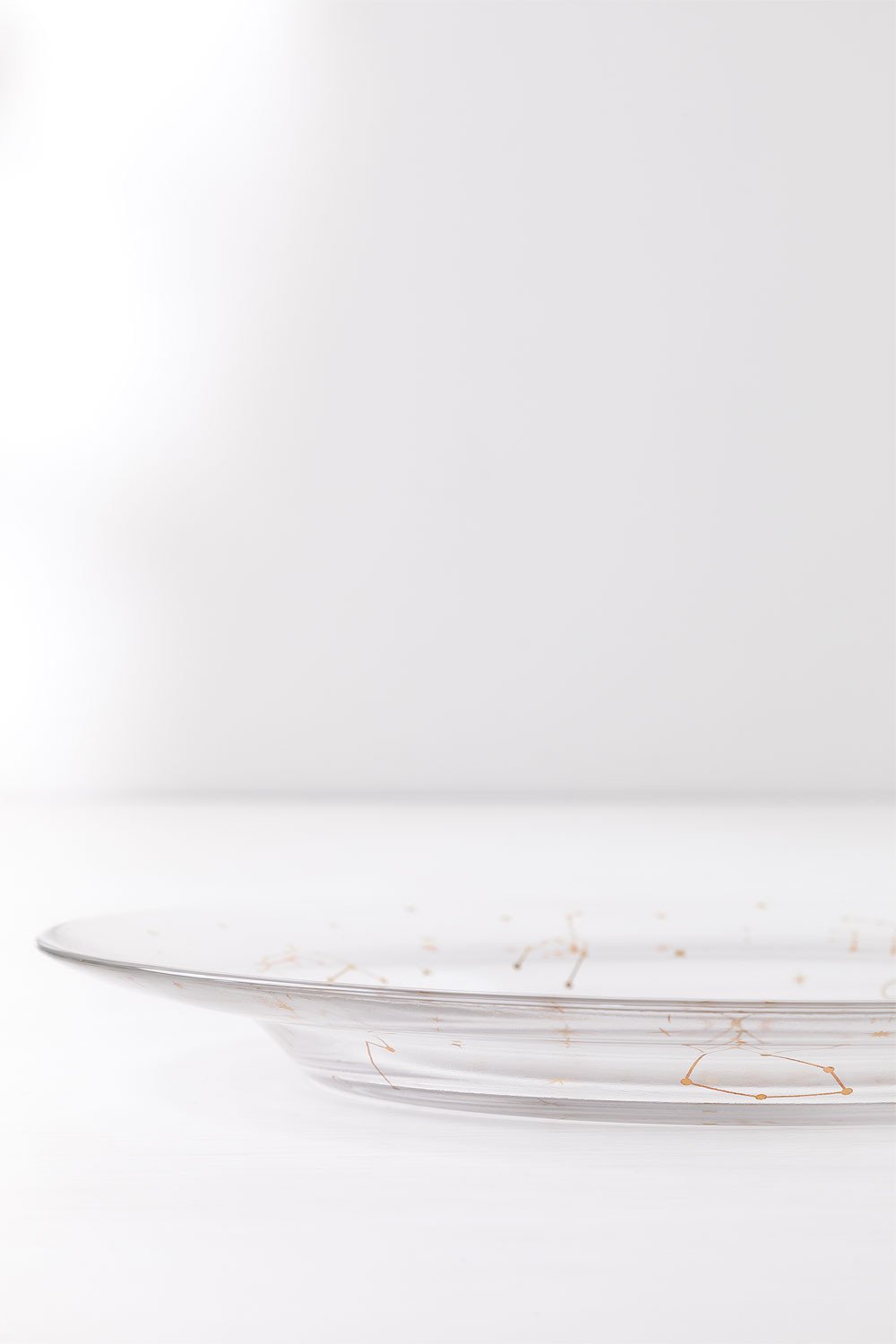 Pack mit 4 flachen Tellern aus Glas Lyra, Galeriebild 3