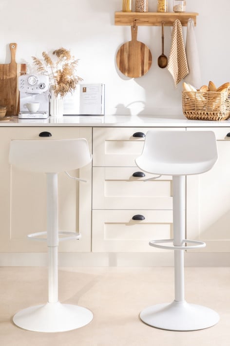 2er-Pack Hohe verstellbare Hocker weiß Arjenn - Weiss