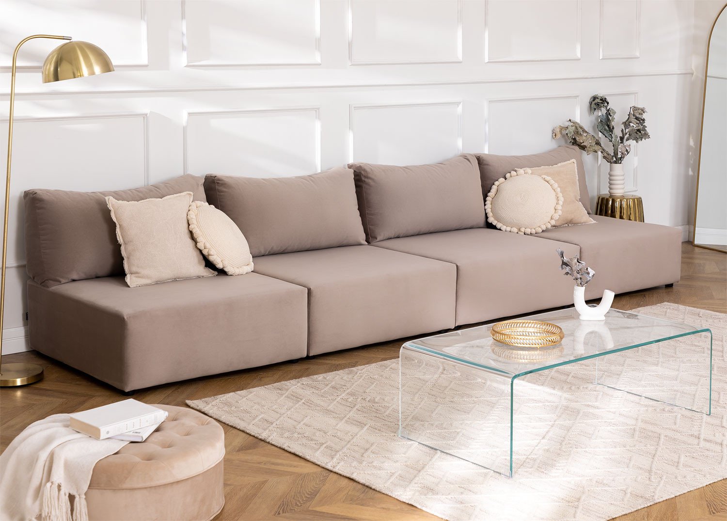 modulares Sofa aus Samt