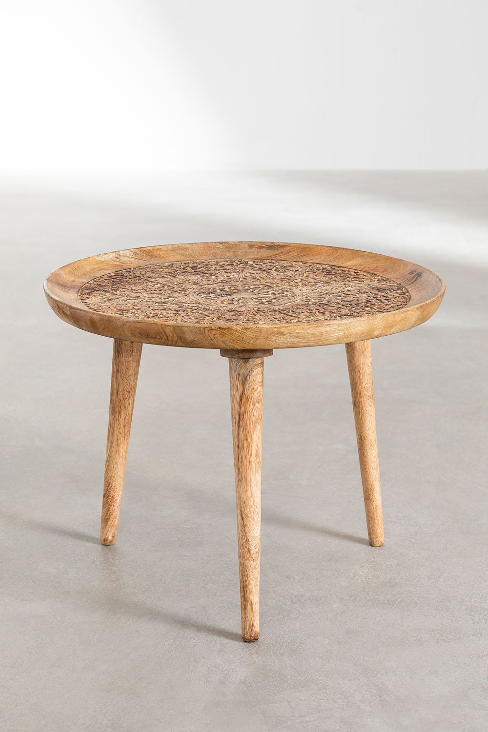 Runder Beistelltisch aus Mangoholz (Ø60 cm) Nanup SKLUM