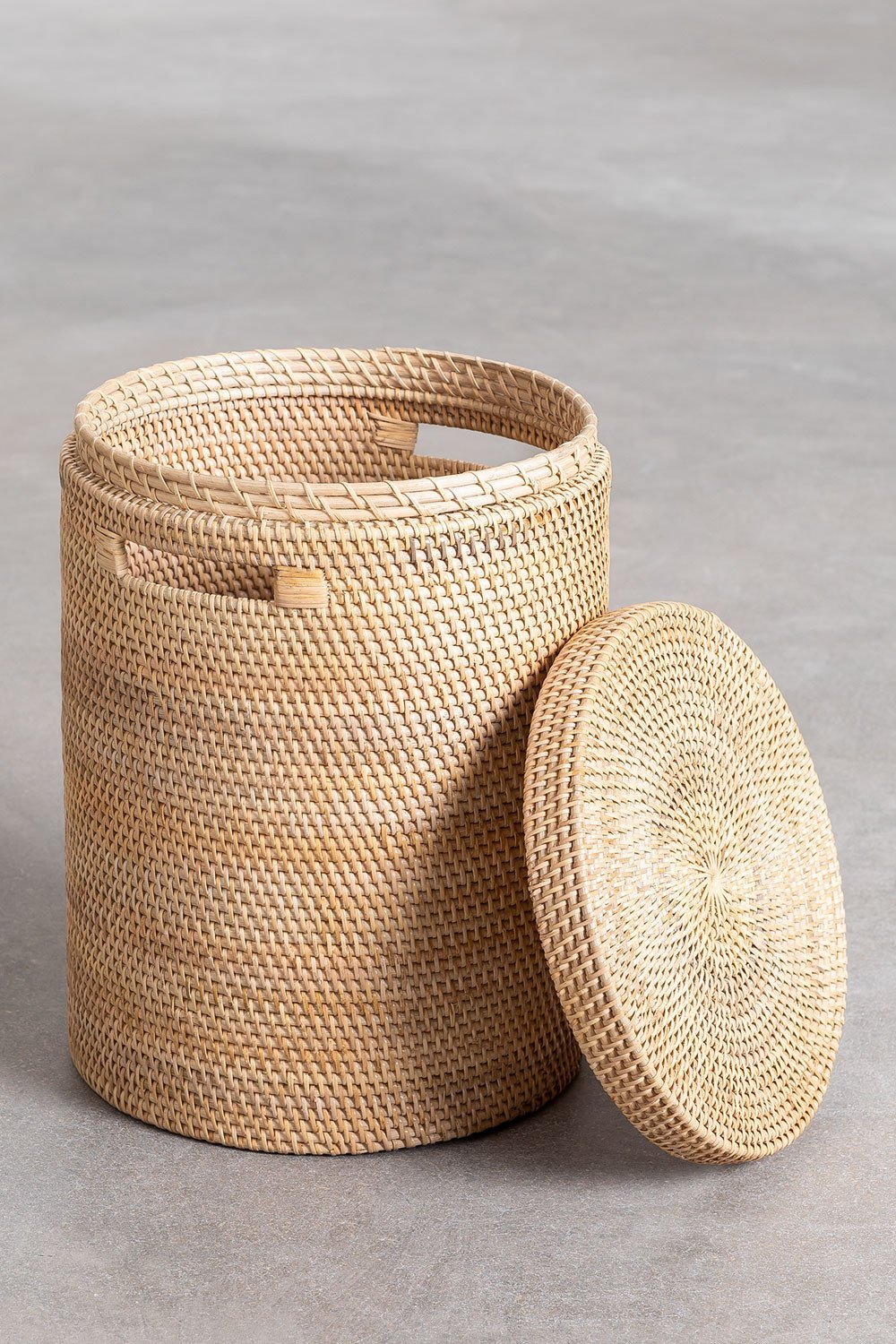 Runder Wäschekorb Ø30 cm aus Rattan Guacui, Galeriebild 3