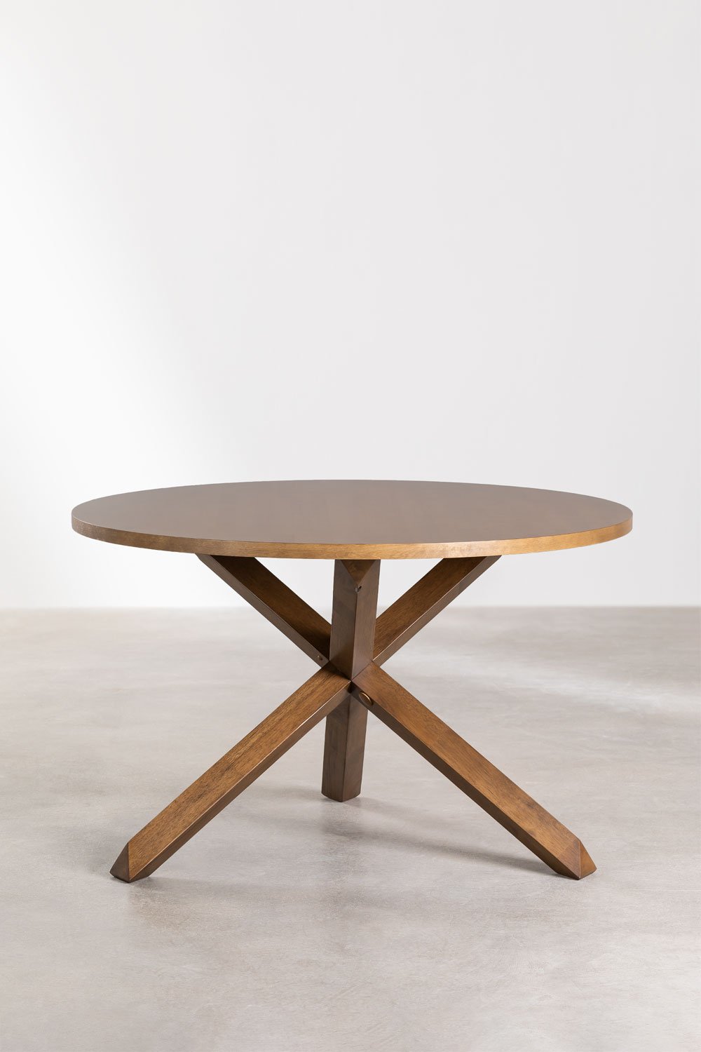 Runder Esstisch Ø120 cm aus MDF und Mierenholz, Galeriebild 3