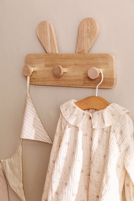 Wandgarderobe aus Holz Buny Style Kids