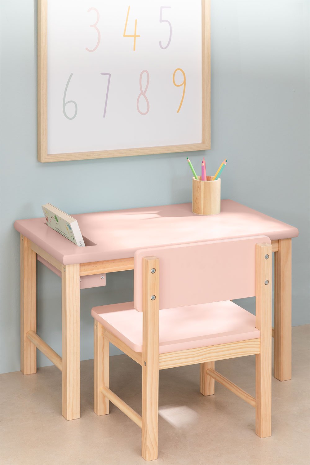 Set mit Tisch und Stuhl aus Holz Dakota Kids , Galeriebild 1