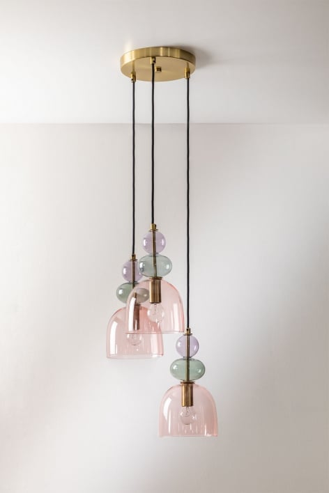Deckenleuchte aus Kristall mit 3 Lichtpunkten in Bezany Colors