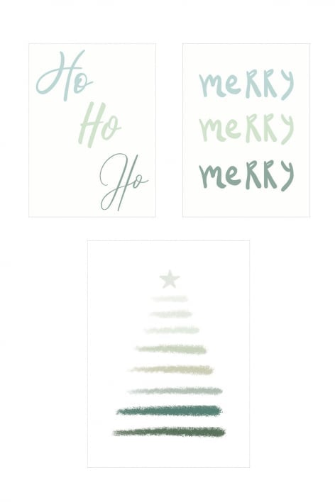 Set aus 3 dekorativen Weihnachtsdrucken Belene