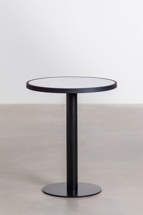 Runder Bistrotisch aus Steingut (Ø60 cm) Caramel
