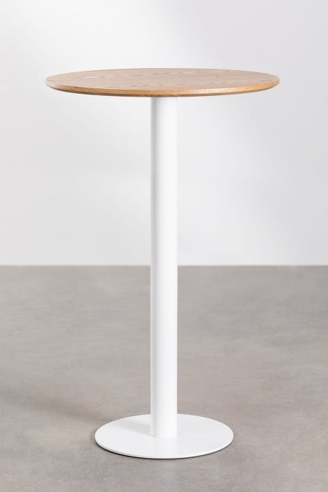 Runder Stehtisch aus Eschenfurnier Frappe - Ø70 cm