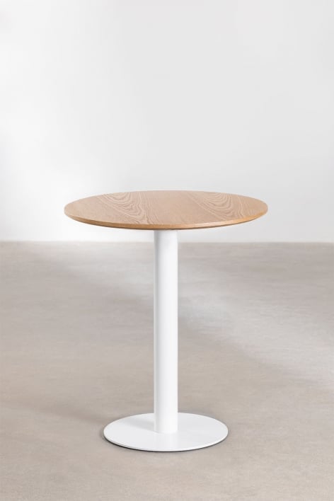 Runder Bistrotisch aus Eschenfurnier Frappe - Ø70 cm
