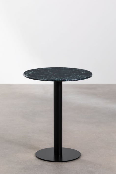 Runder Bartisch aus Marmor (Ø60 cm) Rocher - Grüner Marmor