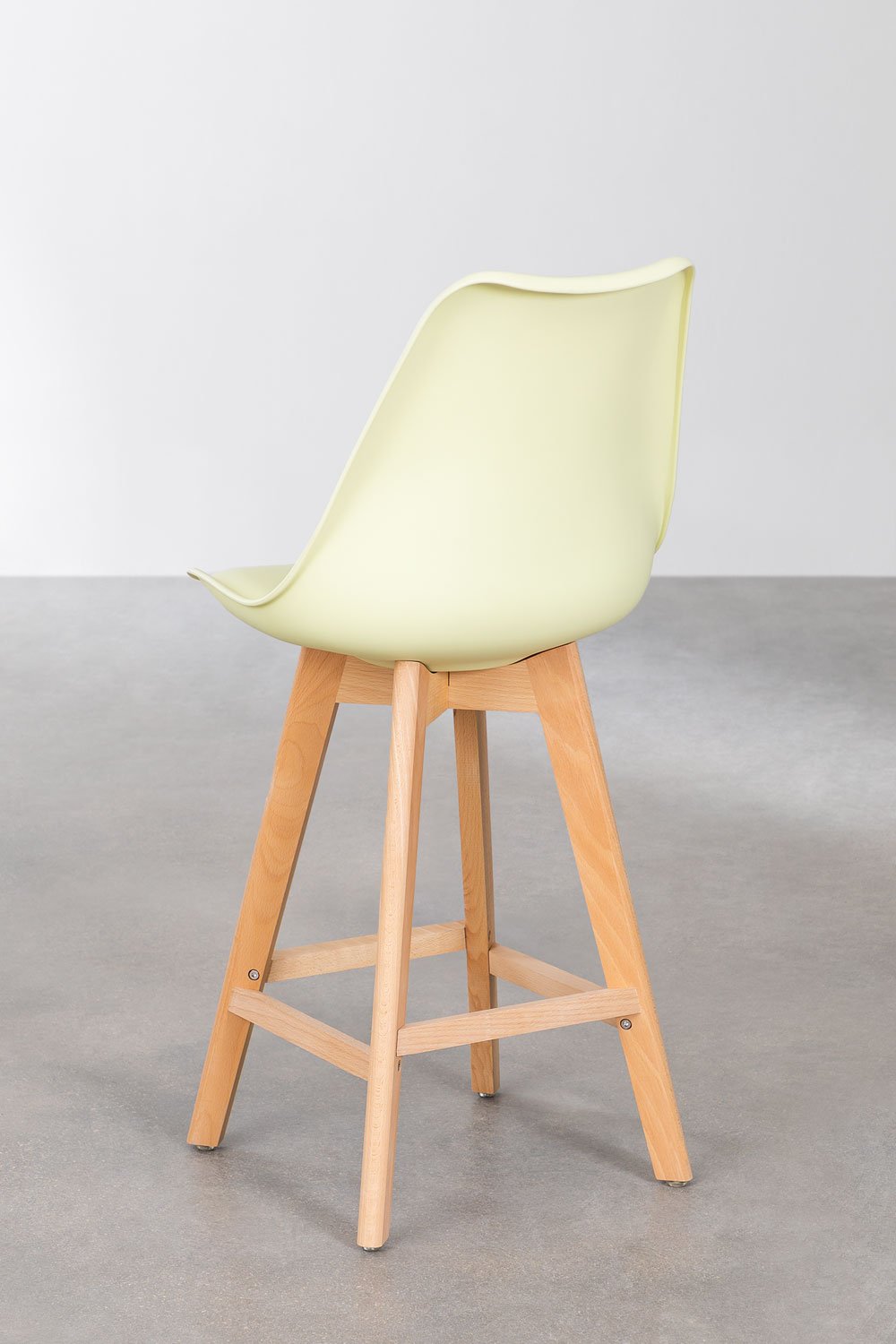 Barhocker 65 cm mit Kissen aus mousse limone Kunstleder Nordic, Galeriebild 3