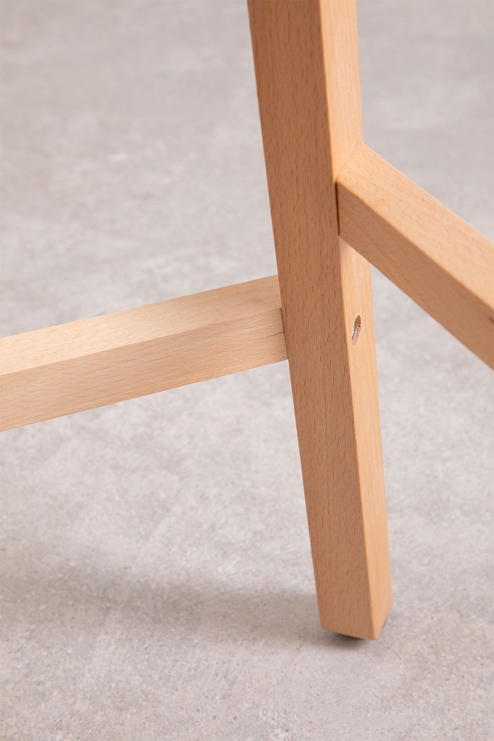 4er-Pack Barhocker 65 cm aus Buchenholz Polypropylen und grauem Kunstleder Nordic Edition, Galeriebild 5