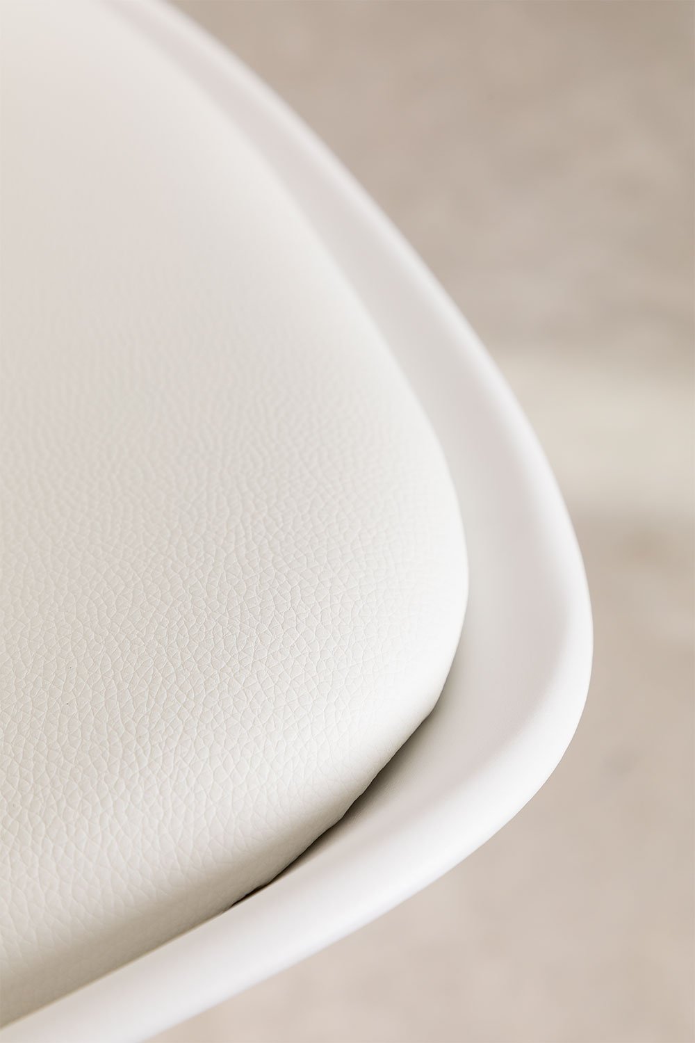 Barhocker 75 cm mit Kissen aus weißem Kunstleder Nordic, Galeriebild 6