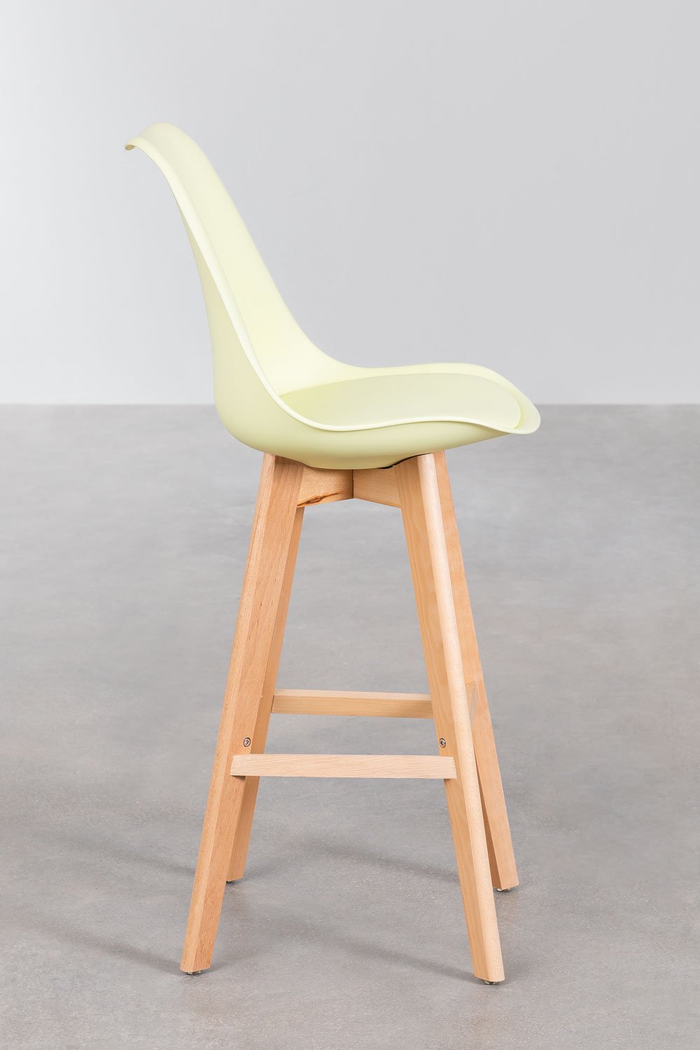 Hoher Hocker 75 cm mit Kissen aus mousse limone Kunstleder Nordic, Galeriebild 2