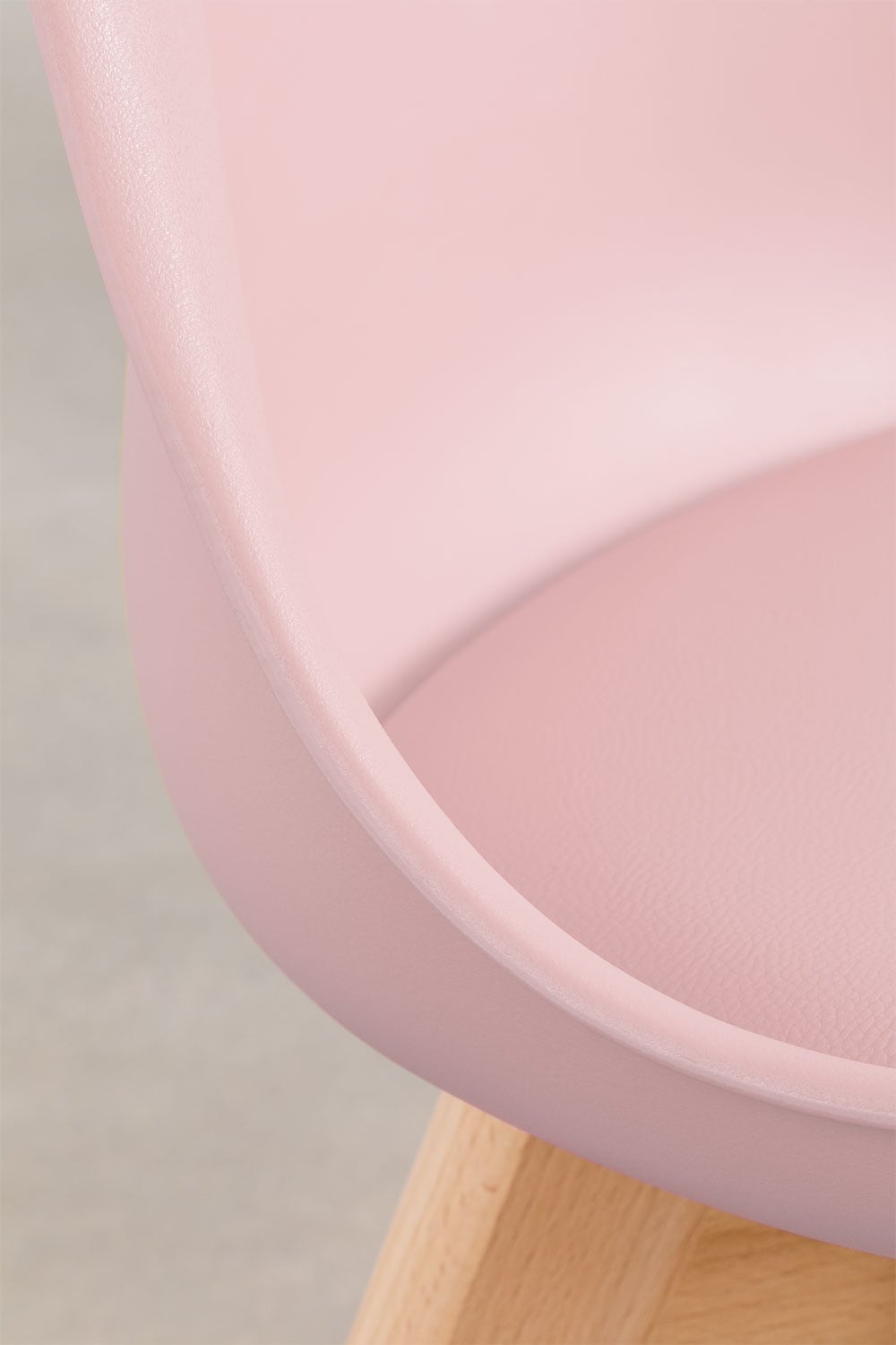 2er-Pack Barhocker 65 cm mit Kissen aus haselnussrosa Kunstleder Nordic, Galeriebild 4
