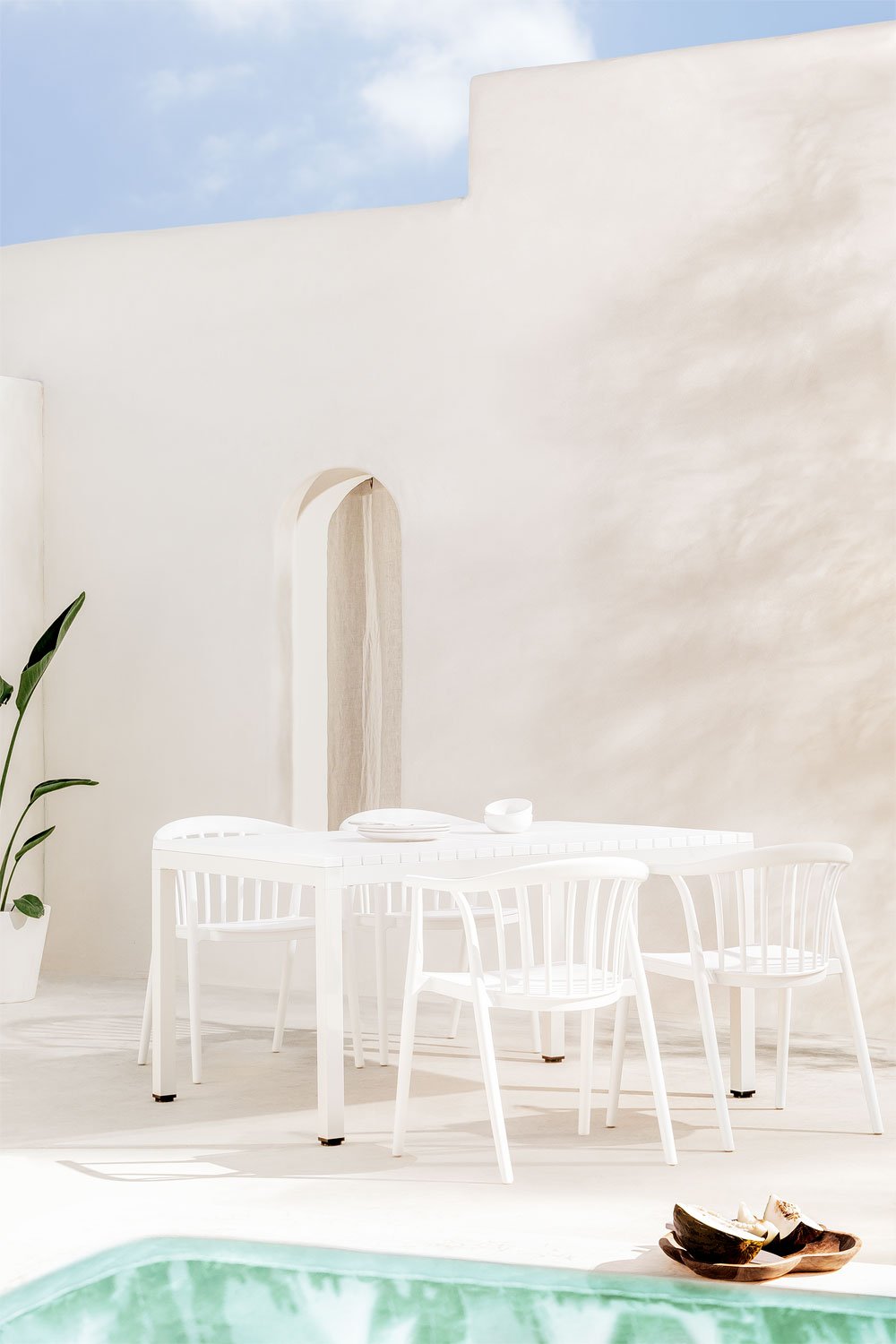 Rechteckiger Gartentisch aus Aluminium (140x100 cm) Marti, Galeriebild 1