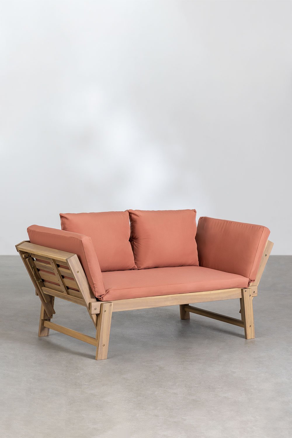 Verstellbares 3-Sitzer Outdoor Sofa aus Akazienholz Guille, Galeriebild 2