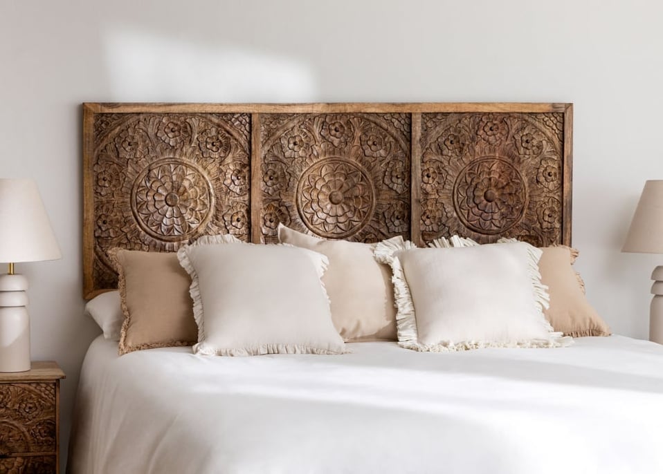 Bettkopfteil für 150cm Bett aus Mangoholz Wiluna