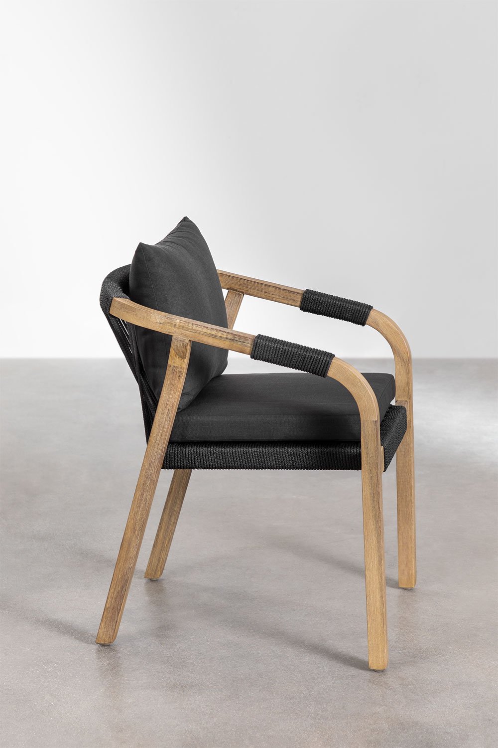 Set aus rechteckigem Tisch 300x100 cm und 12 Gartenstühlen aus Akazienholz Dubai, Galeriebild 6