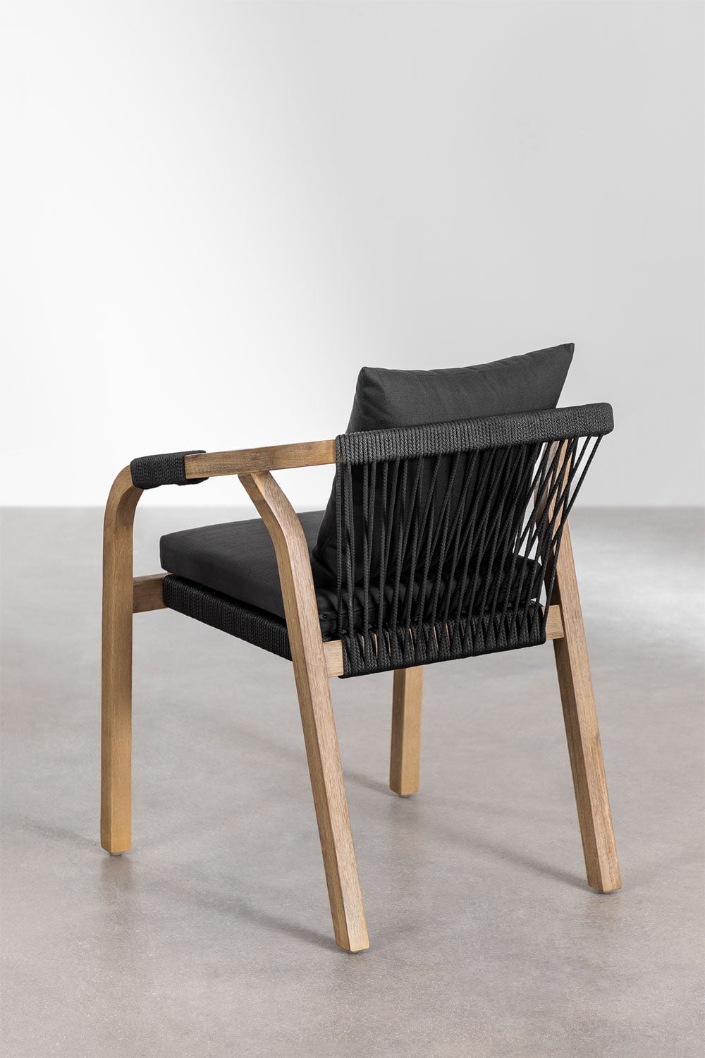 Set aus rechteckigem Tisch 300x100 cm und 12 Esszimmerstühlen aus Akazienholz Dubai, Galeriebild 7