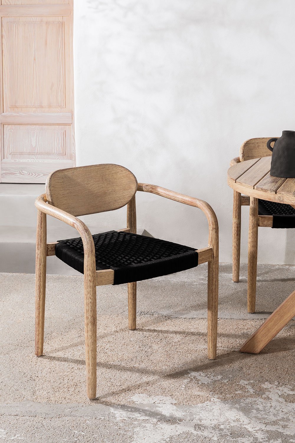 4er Set Gartenstühle aus Holz mit Armlehnen Naele , Galeriebild 1