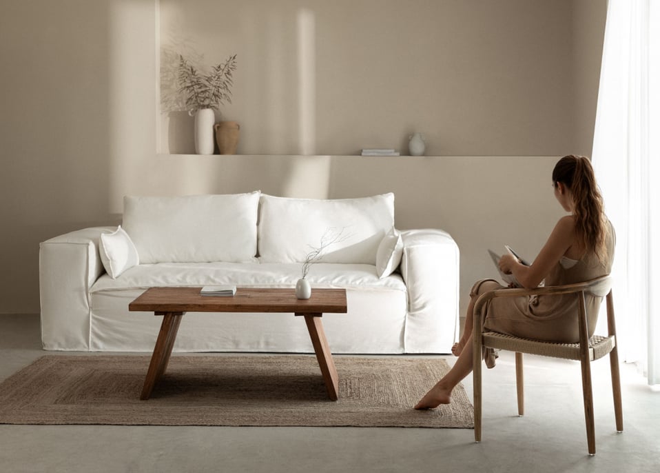 4-Sitzer-Sofa aus Baumwolle und Leinen Norris