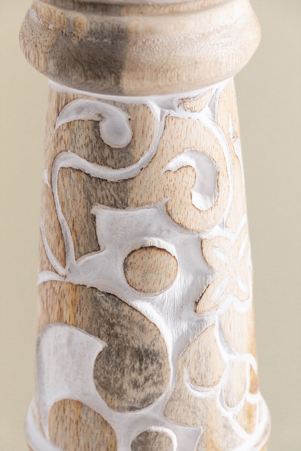 Set mit 2 Biny-Kerzenständern aus Mangoholz         , Galeriebild 9