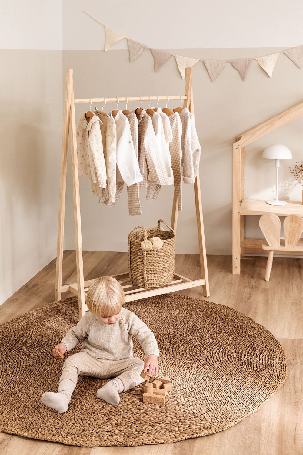 Garderobe aus Holz mit Schuhablage Baxli Kids, Galeriebild 1