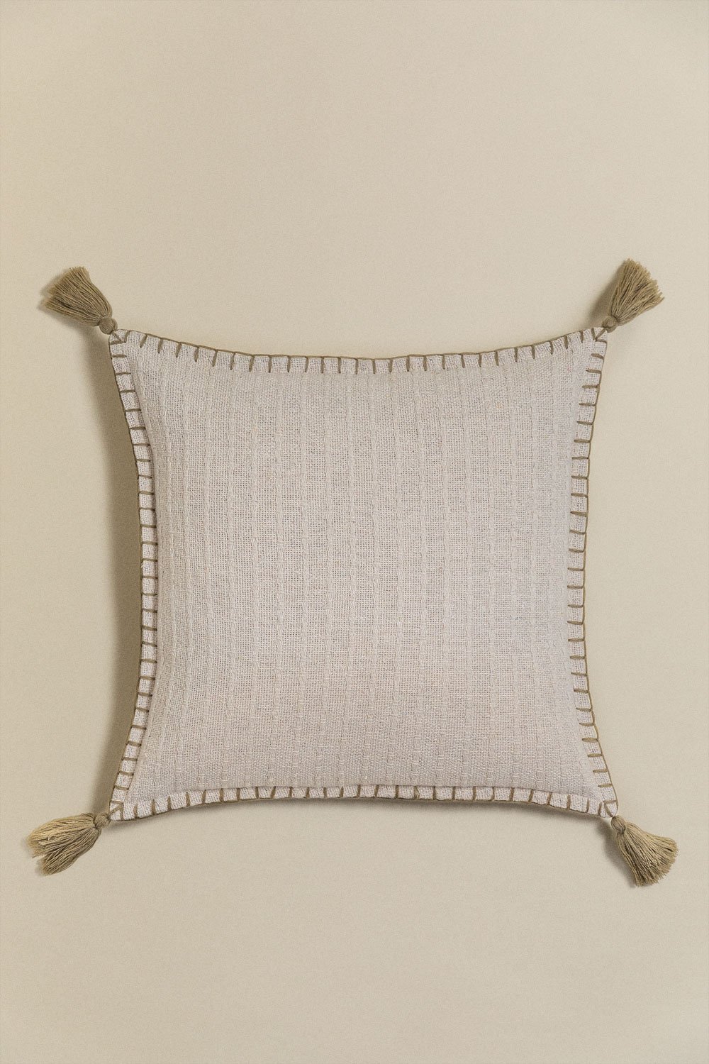 Quadratisches Kissen aus Baumwolle und Leinen (45 x 45 cm) Gautier , Galeriebild 1
