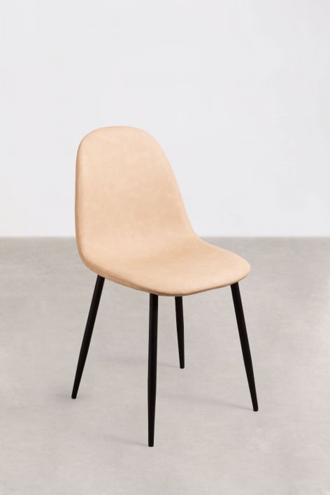 Glamm Esszimmerstuhl aus Kunstleder - Beige Creme