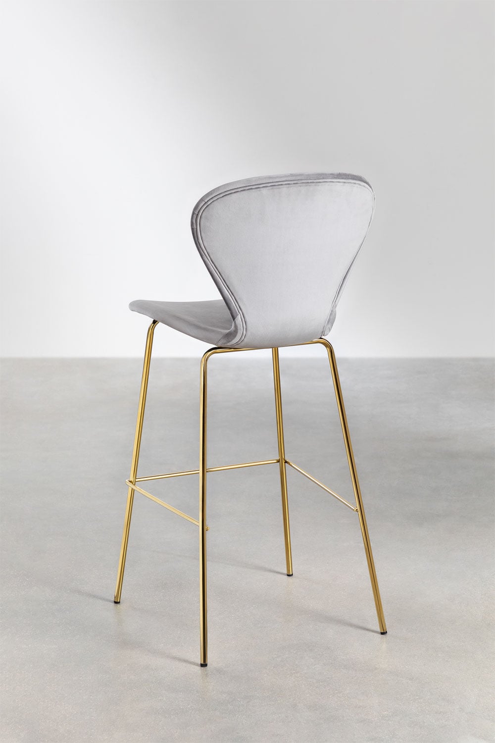 Sidanli Barhocker Samt Mit Goldbeinen – 2er Set, 73,7 Cm Höhe, Weiße Thekenhocker Mit Rückenlehne