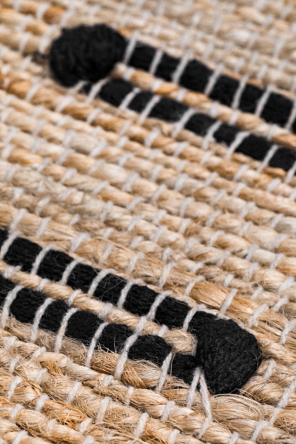 Rechteckiger Teppich 185x230 cm aus Jute und Stoff Plamena, Galeriebild 3