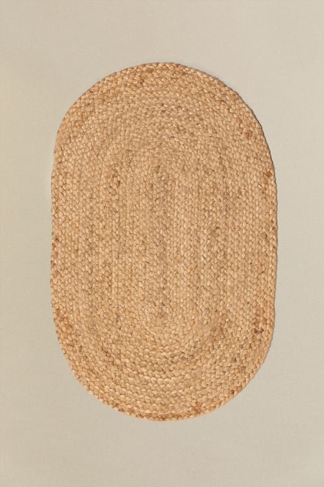 Ovale Fußmatte aus natürlicher Jute (73 x 46,5 cm) Never
