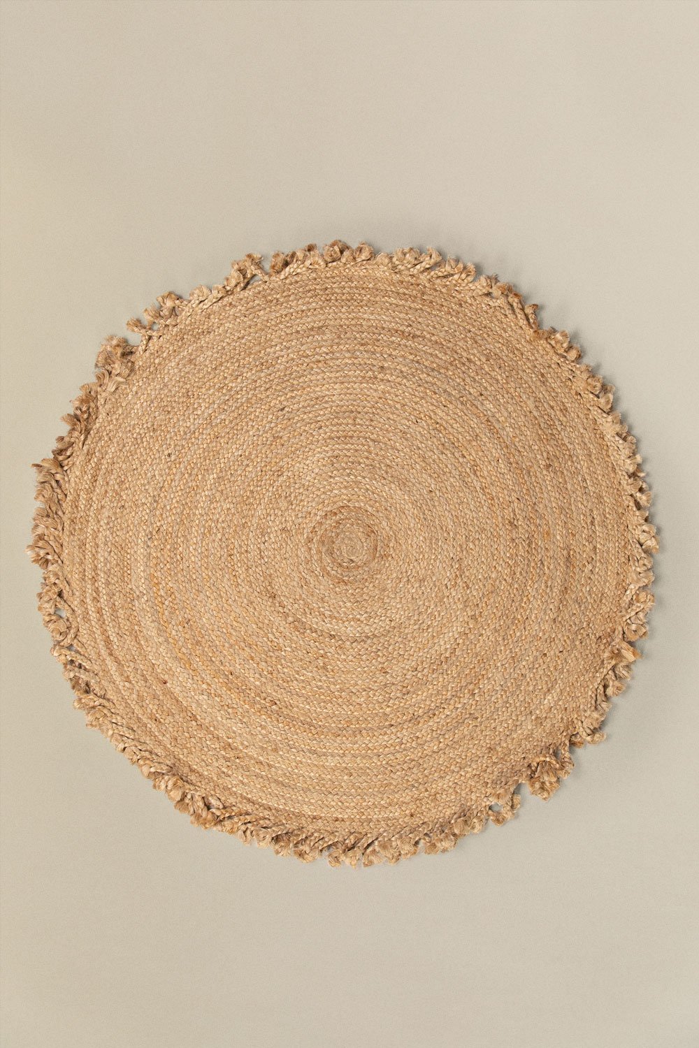 Runder Teppich aus Naturjute Ondes, Galeriebild 1