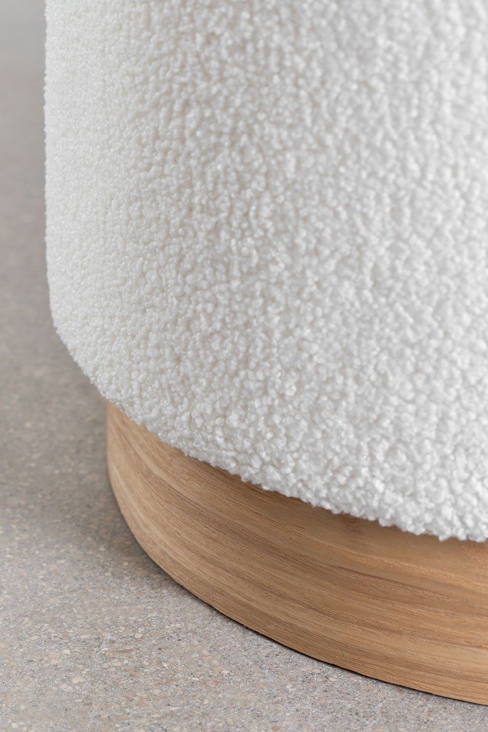 Runder Aufbewahrungs-Pouf aus Schaffell von Mineyster, Galeriebild 5