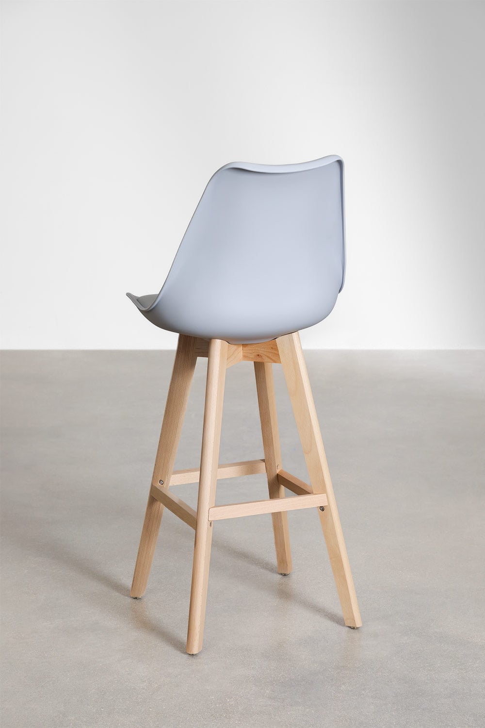 2er-Pack Barhocker 75 cm mit Kissen aus delphingrauem Kunstleder Nordic, Galeriebild 3