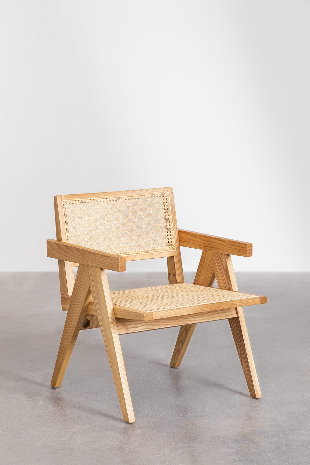 Lali Sessel aus Eschenholz und Rattan mit Armlehnen, Galeriebild 2