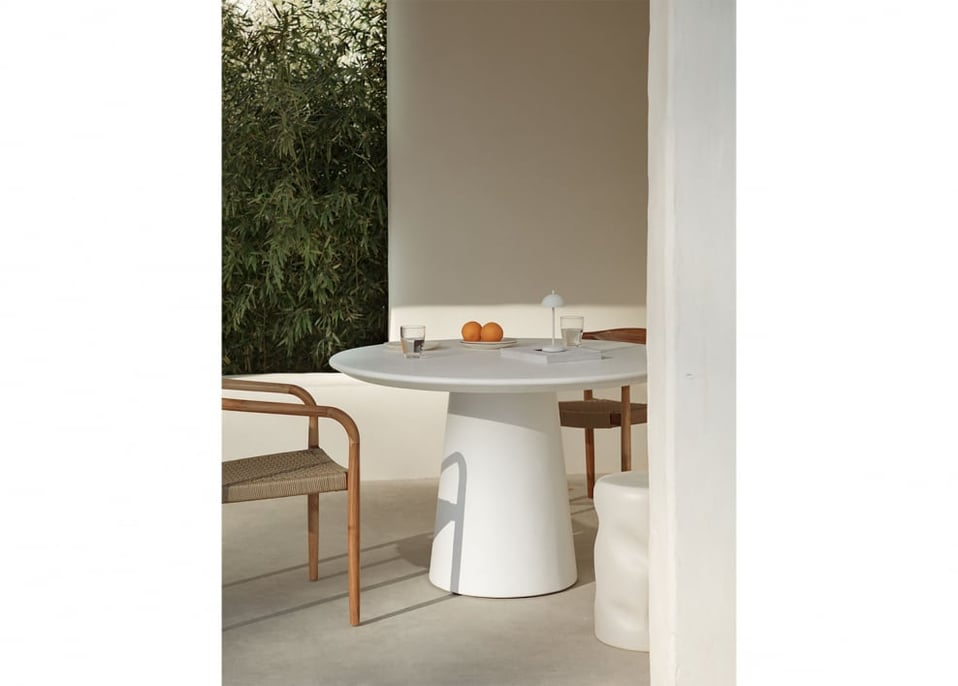 Runder Gartentisch aus Zement (Ø120 cm) Zillad